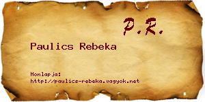 Paulics Rebeka névjegykártya